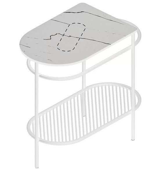 Консоль под раковину ArtCeram Flair 85x46х75,5 см белый матовый/белый мрамор каррара ACA065