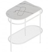 Консоль під раковину ArtCeram Flair 85x46х75,5 см білий матовий/білий мармур каррара ACA065