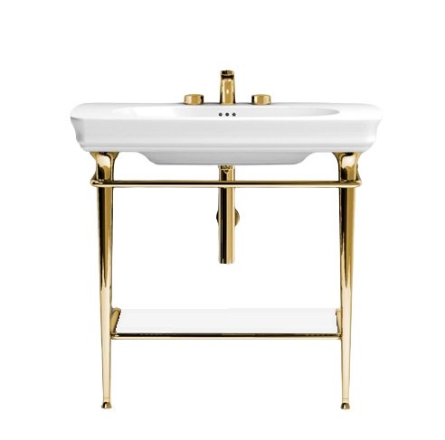 Консоль под раковину ArtCeram Civitas на 90 см с полкой золото CIA009 73