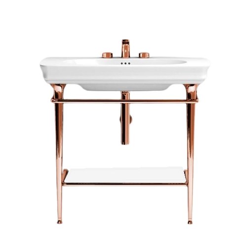 Консоль під раковину ArtCeram Civitas на 90 см з полицею рожеве золото CIA009 77