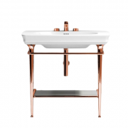 Консоль під раковину ArtCeram Civitas на 90 см з полицею-решіткою рожеве золото CIA008 77