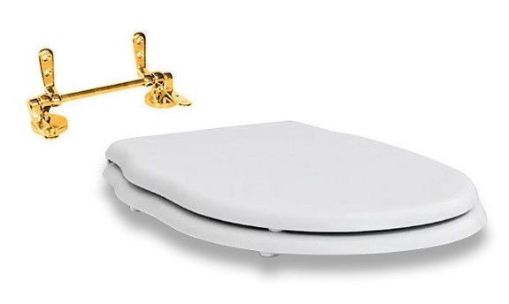 Сиденье с крышкой для унитаза ArtCeram Hermitage Soft-Close дюропласт белый петли золото HEA005 01;73