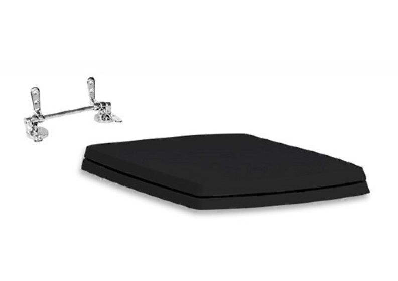 Сиденье с крышкой для унитаза ArtCeram Jazz Soft-Close дюропласт черный матовый петли хром JZA006 17;71