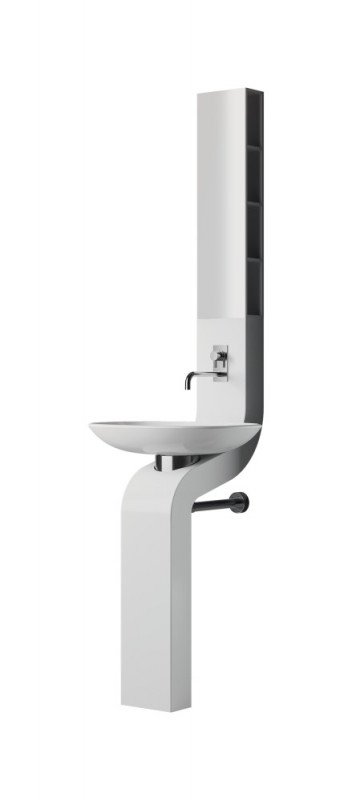 Раковина для ванной ArtCeram La Fontana 60х42 см с колонной керамика белый LFA006 05