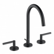 Змішувач для раковини Kludi Nova Fonte Puristic на 3 отвори з донним клапаном чорний матовий 201433915