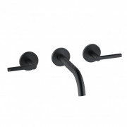 Змішувач для раковини Kludi Nova Fonte Puristic 180 настінний на 3 отвори чорний матовий 201443915
