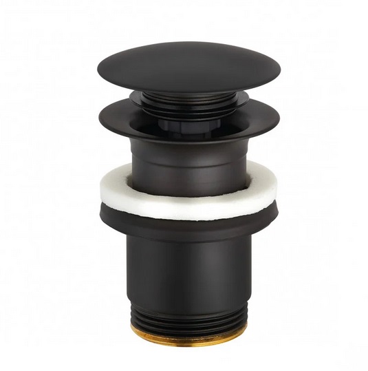 Донний клапан для раковини Kludi Push-Open чорний матовий 1042639-00