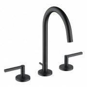 Смеситель для раковины Kludi Nova Fonte Puristic на 3 отверстия с донным клапаном черный матовый 201433915