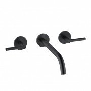 Смеситель для раковины Kludi Nova Fonte Puristic 240 настенный на 3 отверстия черный матовый 201463915