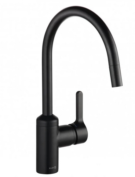 Змішувач для кухні Kludi Bingo Star з висувною лійкою чорний матовий 428513978