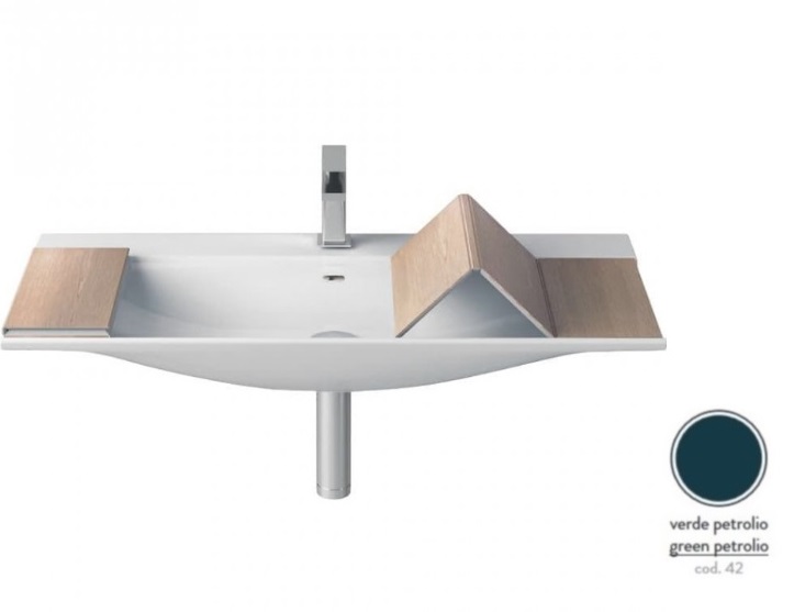 Раковина для ванной ArtCeram The One 90х42 см керамика сине-зеленый THL002 42;00