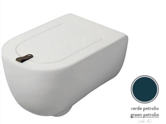 Унитаз подвесной ArtCeram The One безободковый 35х52 см керамика сине-зеленый THV001 42;00