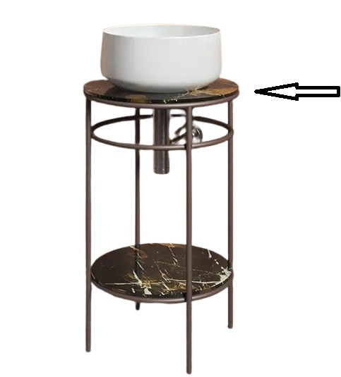 Столешница для консоли ArtCeram Vogue керамика black/gold TFA011 91