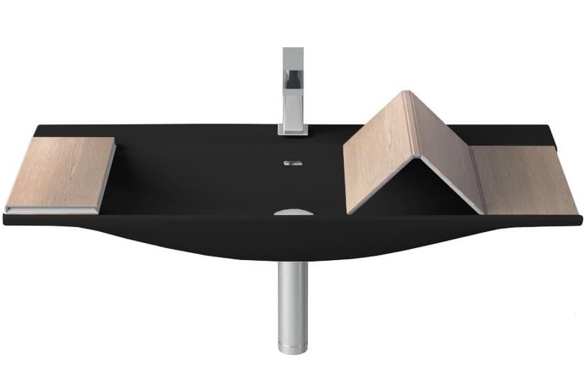 Раковина для ванной ArtCeram The One 90х42 см керамика черный матовый THL002 17;00