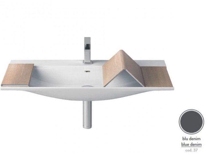 Раковина для ванной ArtCeram The One 90х42 см керамика серо-синий (denim) THL002 37;00