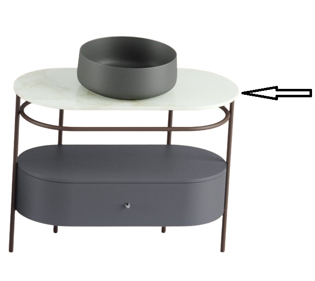 Столешница для консоли ArtCeram Flair 4.0 керамика calacatta gold TFA010 94