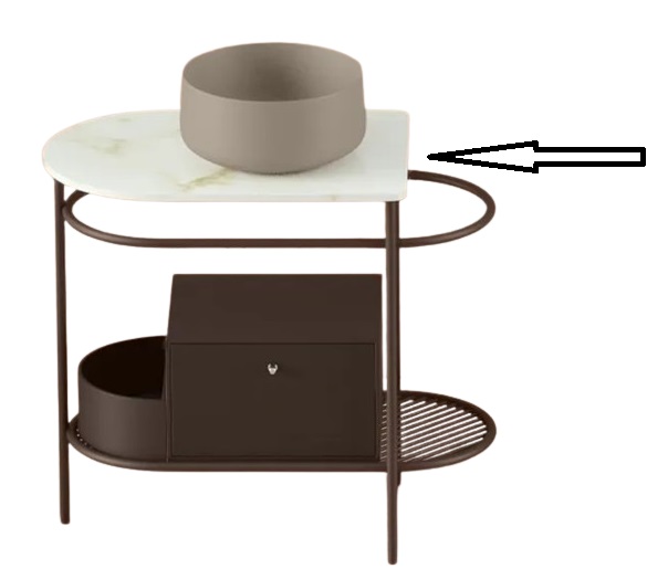 Столешница для консоли ArtCeram Flair 3.0 керамика calacatta gold TFA009 94