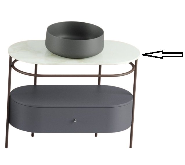 Столешница для консоли ArtCeram Flair 4.0 керамика calacatta gold TFA010 94