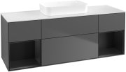 Тумба под раковину Villeroy & Boch Finion 160х50,1 см с подсветкой МДФ антрацит матовый лак/стекло белое матовое G741PDGK