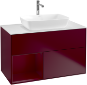 Тумба под раковину Villeroy & Boch Finion 100х50,1 см с подсветкой МДФ пион матовый лак/стекло белое матовое F771HBHB