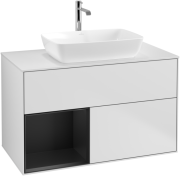 Тумба під раковину Villeroy & Boch Finion 100х50,1 см із підсвічуванням МДФ білий матовий лак/скло біле матове F771PDMT