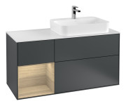 Тумба под раковину Villeroy & Boch Finion 120х50,1 см с подсветкой МДФ темно-синий матовый лак/стекло белое матовое F391PCHG