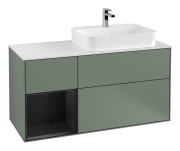 Тумба под раковину Villeroy & Boch Finion 120х50,1 см с подсветкой МДФ оливковый матовый лак/стекло белое матовое F391PDGM