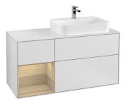 Тумба під раковину Villeroy & Boch Finion 120х50,1 см із підсвічуванням МДФ білий матовий лак/скло біле матове F391PCMT