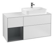 Тумба под раковину Villeroy & Boch Finion 120х50,1 см с подсветкой МДФ белый матовый лак/стекло белое матовое F391HGMT