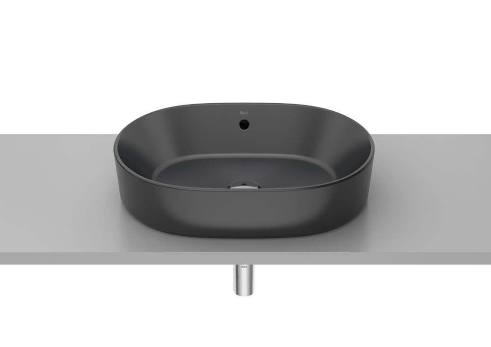 Раковина для ванної кімнати Roca Gap 55х39 см сантехнічна кераміка чорний матовий A3270Y1080
