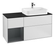 Тумба під раковину Villeroy & Boch Finion 120х50,1 см із підсвічуванням МДФ білий матовий лак/скло чорне матове F392HGMT