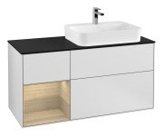 Тумба під раковину Villeroy & Boch Finion 120х50,1 см із підсвічуванням МДФ білий матовий лак/скло чорне матове F392PCMT