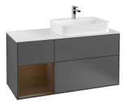 Тумба под раковину Villeroy & Boch Finion 120х50,1 см с подсветкой МДФ антрацит матовый лак/стекло белое матовое G391GNGK