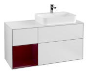 Тумба под раковину Villeroy & Boch Finion 120х50,1 см с подсветкой МДФ белый матовый лак/стекло белое матовое G391HBMT