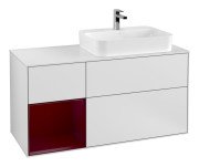 Тумба під раковину Villeroy & Boch Finion 120х50,1 см із підсвічуванням МДФ білий матовий лак/скло біле матове G391HBMT