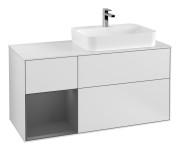 Тумба під раковину Villeroy & Boch Finion 120х50,1 см із підсвічуванням МДФ білий матовий лак/скло біле матове G391GKMT