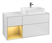 Тумба под раковину Villeroy & Boch Finion 120х50,1 см с подсветкой МДФ белый матовый лак/стекло белое матовое G391HFMT