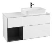 Тумба под раковину Villeroy & Boch Finion 120х50,1 см с подсветкой МДФ глянцевый белый лак/стекло белое матовое G391PDGF