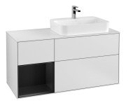 Тумба під раковину Villeroy & Boch Finion 120х50,1 см із підсвічуванням МДФ білий матовий лак/скло біле матове G391PDMT