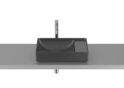 Раковина для ванної Roca Ona 55x34,5 см чаша зліва Fineceramic® чорний матовий A32768C080