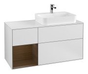 Тумба під раковину Villeroy & Boch Finion 120х50,1 см із підсвічуванням МДФ білий матовий лак/скло біле матове G391GNMT