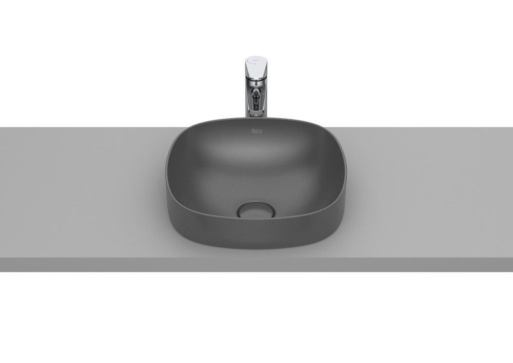 Раковина для ванной Roca Inspira 37х37 см Fineceramic® оникс A32750R640