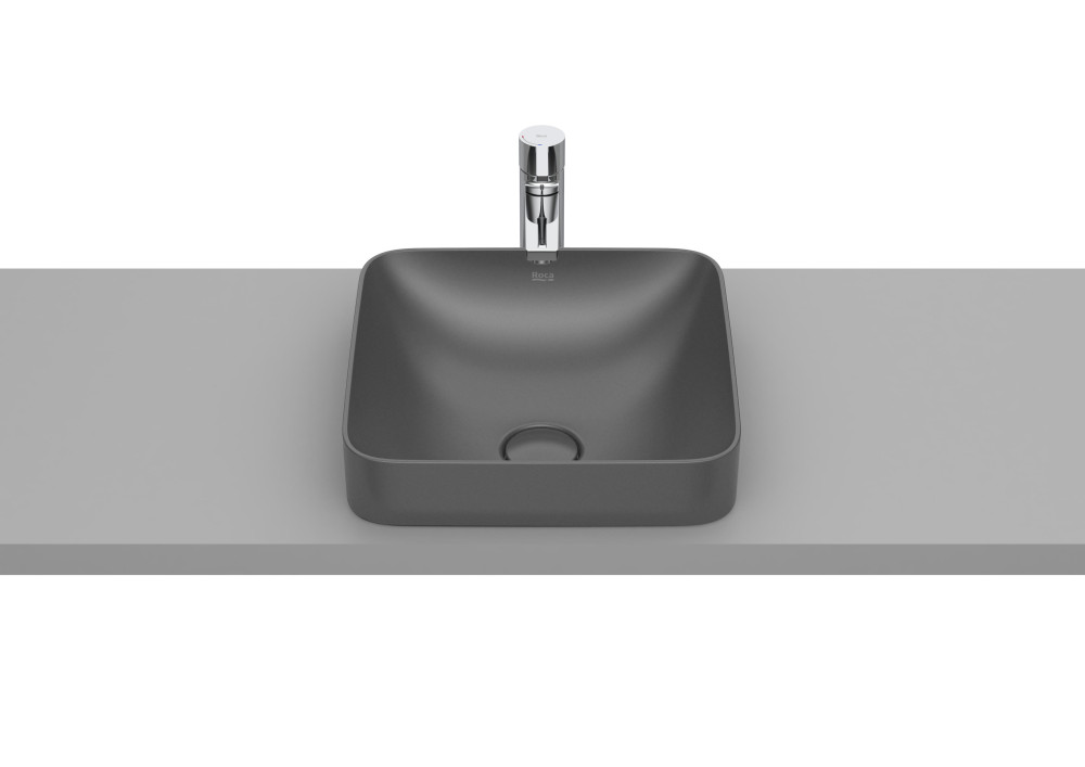 Раковина для ванной Roca Inspira 37х37 см Fineceramic® оникс A32753R640
