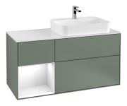 Тумба под раковину Villeroy & Boch Finion 120х50,1 см с подсветкой МДФ оливковый матовый лак/стекло белое матовое G391GFGM