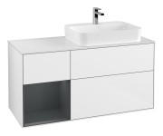 Тумба под раковину Villeroy & Boch Finion 120х50,1 см с подсветкой МДФ глянцевый белый лак/стекло белое матовое G391HGGF