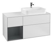 Тумба под раковину Villeroy & Boch Finion 120х50,1 см с подсветкой МДФ белый матовый лак/стекло белое матовое G391HGMT