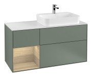 Тумба под раковину Villeroy & Boch Finion 120х50,1 см с подсветкой МДФ оливковый матовый лак/стекло белое матовое G391PCGM