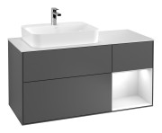 Тумба под раковину Villeroy & Boch Finion 120х50,1 см с подсветкой МДФ антрацит матовый лак/стекло белое матовое F401GFGK