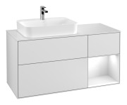 Тумба под раковину Villeroy & Boch Finion 120х50,1 см с подсветкой МДФ белый матовый лак/стекло белое матовое F401GFMT