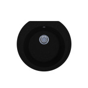Мойка для кухни Miraggio Tuluza врезная круглая с переливом Black Shine 0002565